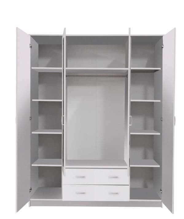 Kano White 4 Door Wardrobe - 11008721