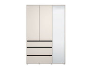 Kyoto Cashmere 3 Door 3 Drawer Mirrored Wardrobe - 11014290