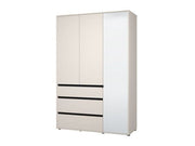 Kyoto Cashmere 3 Door 3 Drawer Mirrored Wardrobe - 11014290