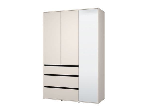Kyoto Cashmere 3 Door 3 Drawer Mirrored Wardrobe - 11014290