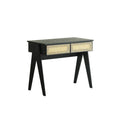 Lambeth Office Desk, Black with wood office desk