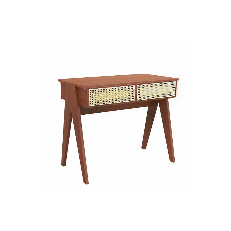 Lambeth Office Desk, Black with wooden office desk