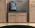 Lazlo Slatted Artisan Oak Effect Hallway Storage Bench - 11013432