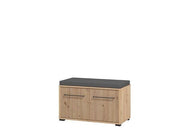 Lazlo Slatted Artisan Oak Effect Hallway Storage Bench - 11013432