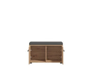 Lazlo Slatted Artisan Oak Effect Hallway Storage Bench - 11013432