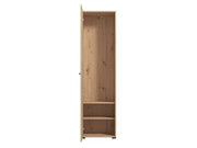 Lazlo Slatted Artisan Oak Effect Slim Wardrobe - 11013431