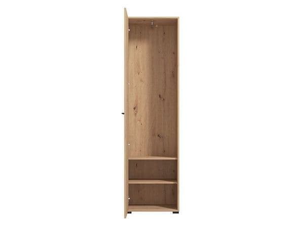 Lazlo Slatted Artisan Oak Effect Slim Wardrobe - 11013431