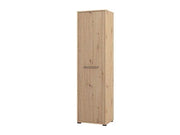 Lazlo Slatted Artisan Oak Effect Slim Wardrobe - 11013431