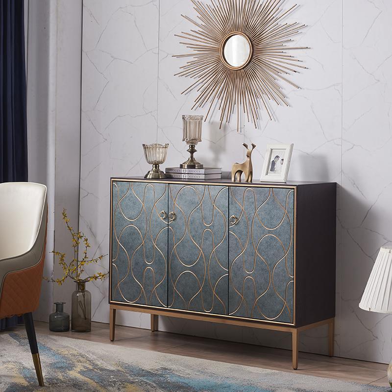 Detail view of Liana Sideboard, Grey Blue with bedroom sideboard