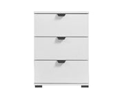 Limone Arctic White 3 Drawer Bedside Table - 11008319
