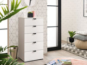 Limone Arctic White Narrow 5 Drawer Chest - 11008310