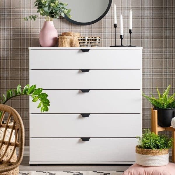 Limone Arctic White Wide 6 Drawer Chest - 11008296