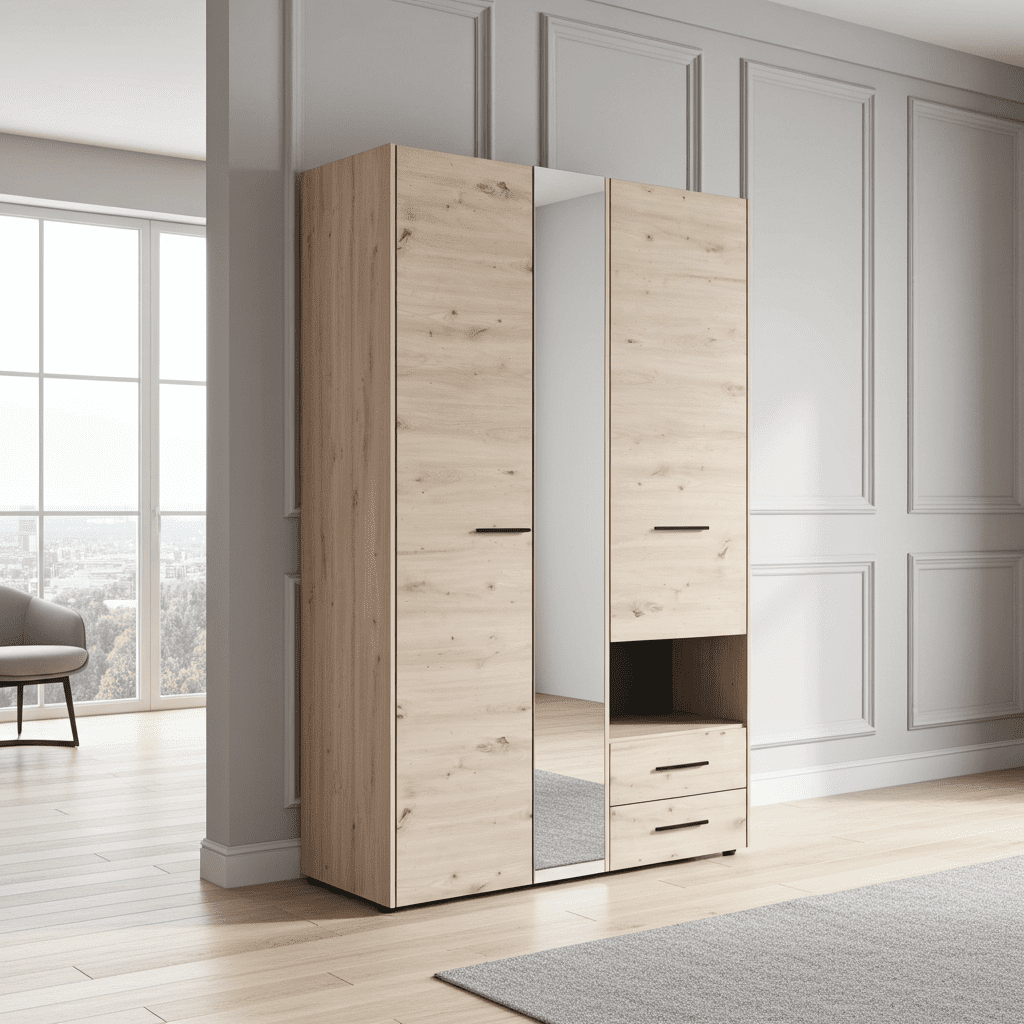 Limone Grey Oak 3 Door Wardrobe - 11008262