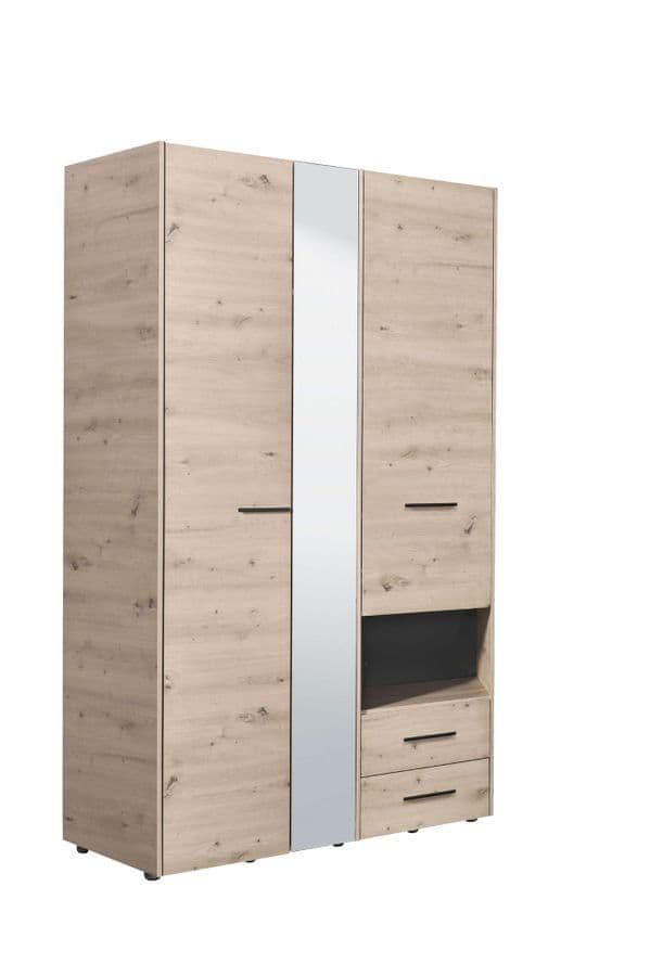 Limone Grey Oak 3 Door Wardrobe - 11008262