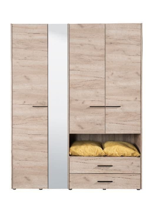 Limone Grey Oak 4 Door Wardrobe - 11008265