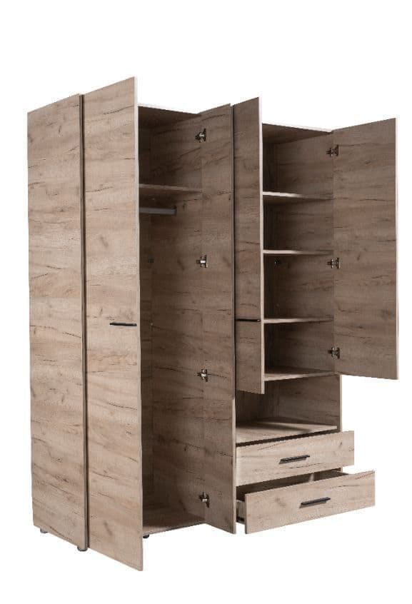 Limone Grey Oak 4 Door Wardrobe - 11008265