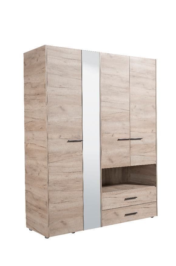 Limone Grey Oak 4 Door Wardrobe - 11008265