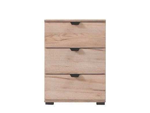 Limone Oak Effect 3 Drawer Bedside Table - 11008315