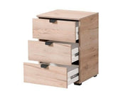 Limone Oak Effect 3 Drawer Bedside Table - 11008315