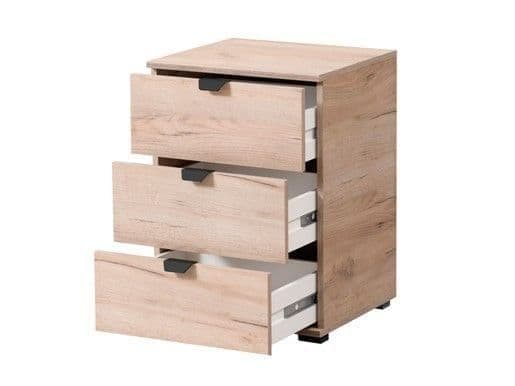 Limone Oak Effect 3 Drawer Bedside Table - 11008315