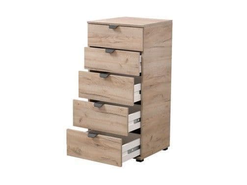 Limone Oak Effect Narrow 5 Drawer Chest - 11008309