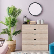 Limone Oak Effect Wide 5 Drawer Chest - 11008295