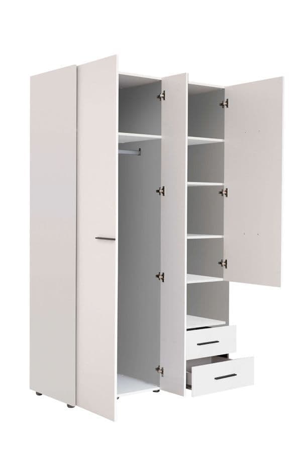 Limone White 3 Door Wardrobe - 11008264