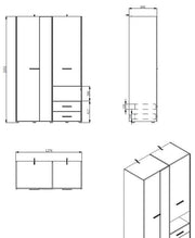 Limone White 3 Door Wardrobe - 11008264
