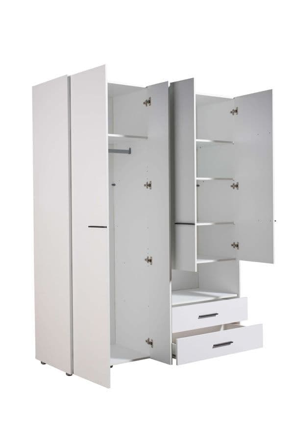 Limone White 4 Door Wardrobe - 11008267
