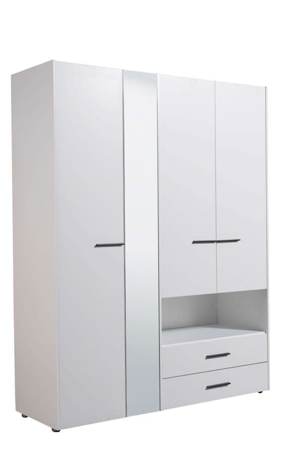 Limone White 4 Door Wardrobe - 11008267