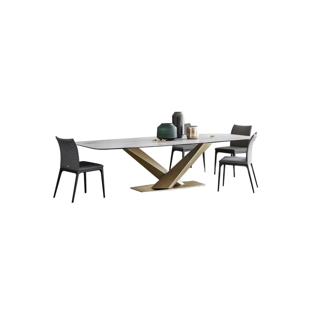 LUCI Dining Table, Marble And Gold Metal with dining table marble dining table
