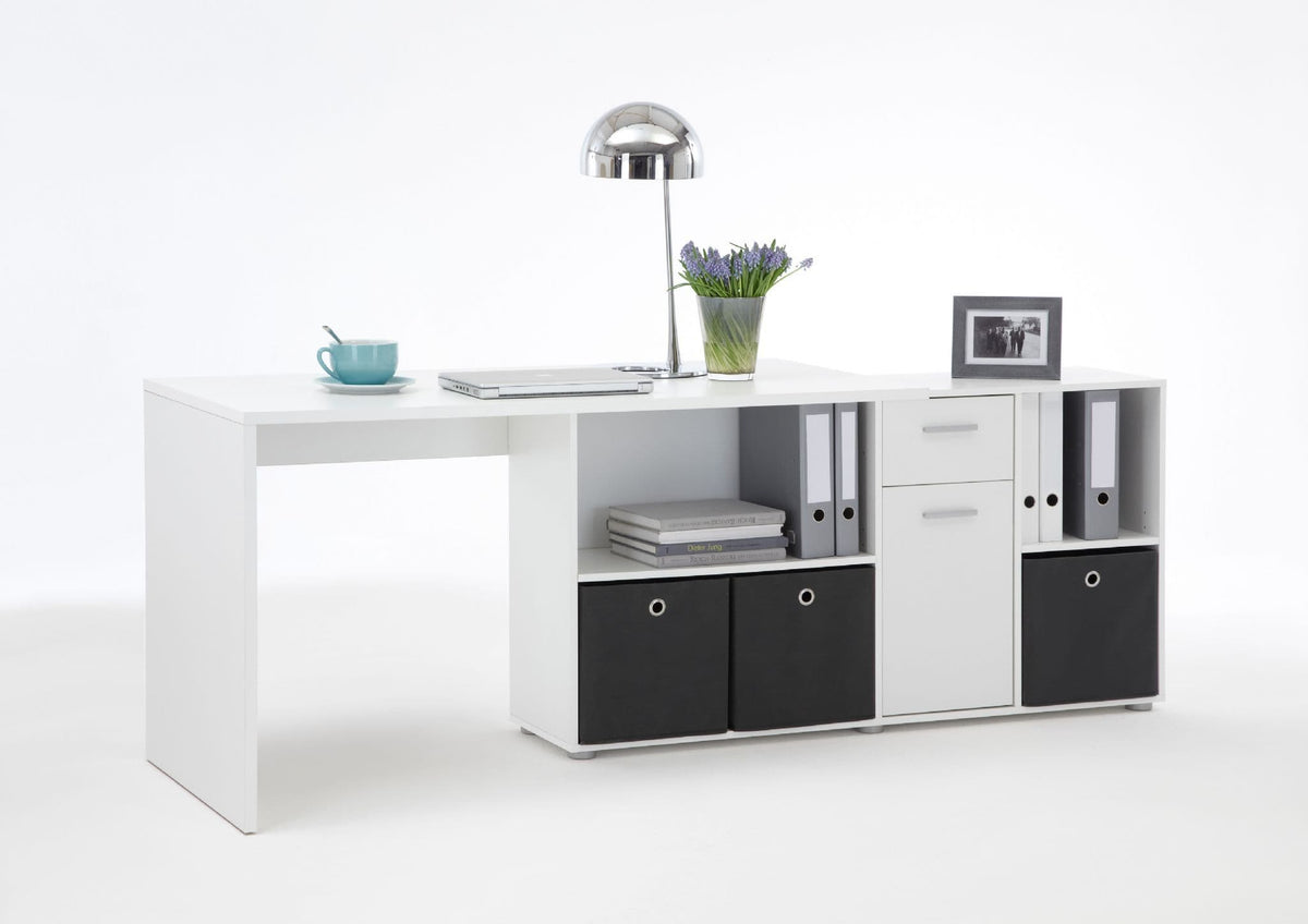 Luiz White Flexi Corner Office Desk - 2562