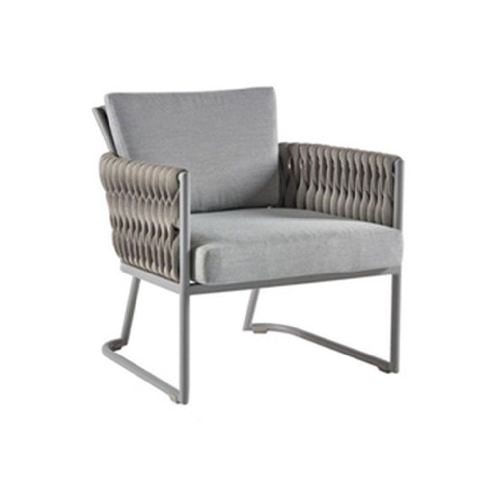 Detail view of Macleod Garden Dining Table Set, Rattan with modern dining table furniture