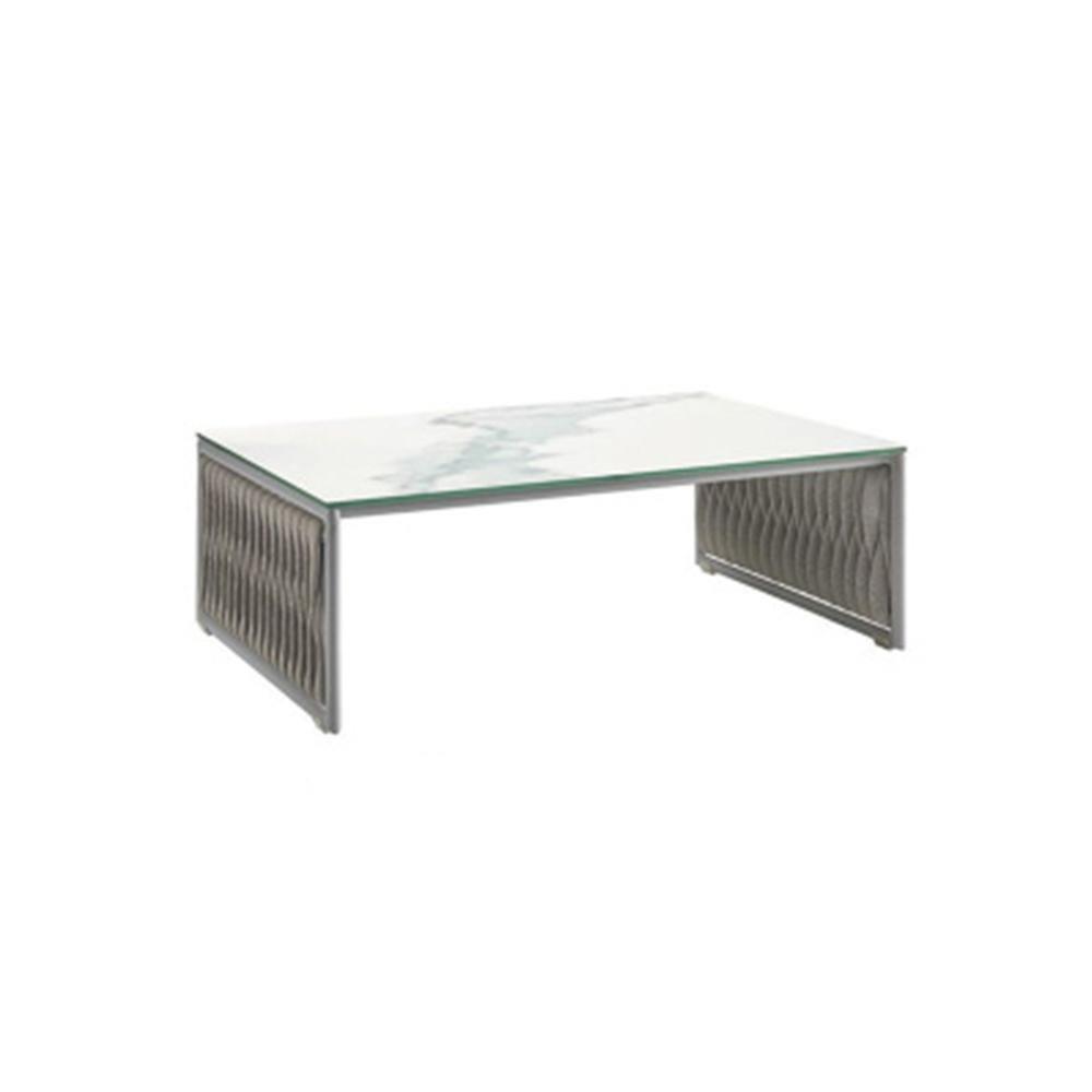 Macleod Garden Dining Table Set, Rattan with round marble dining table