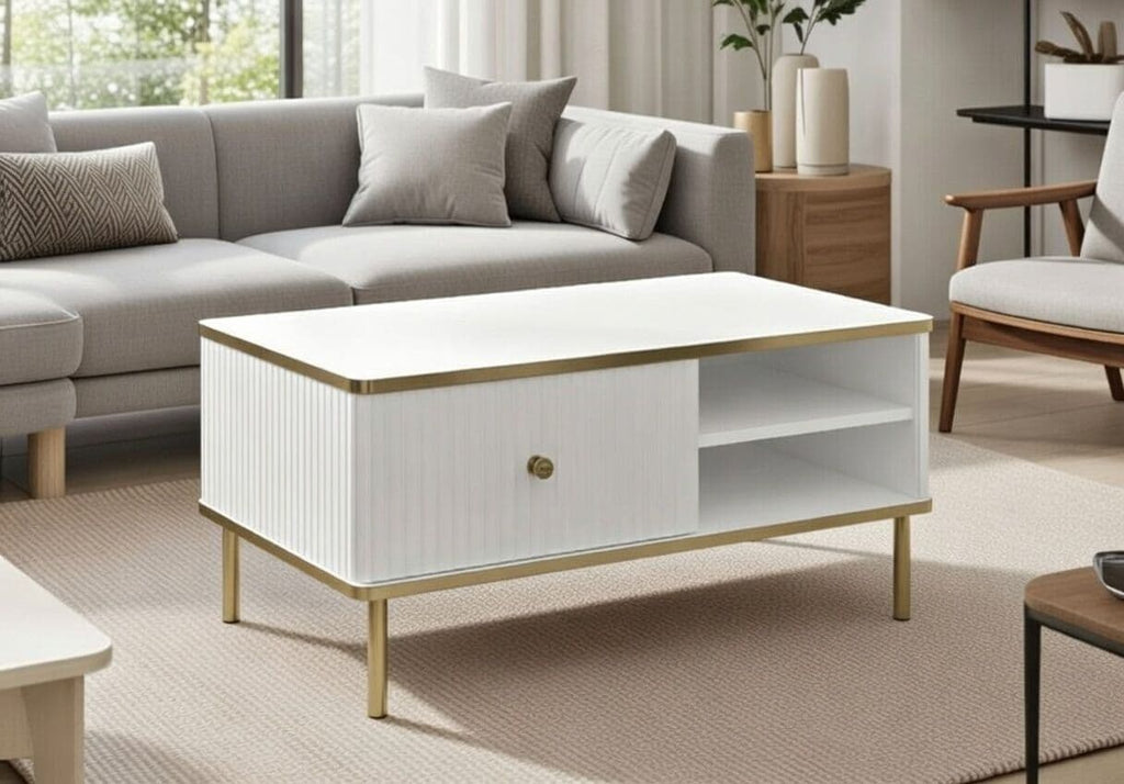 Maison White And Gold Coffee Table - 3149