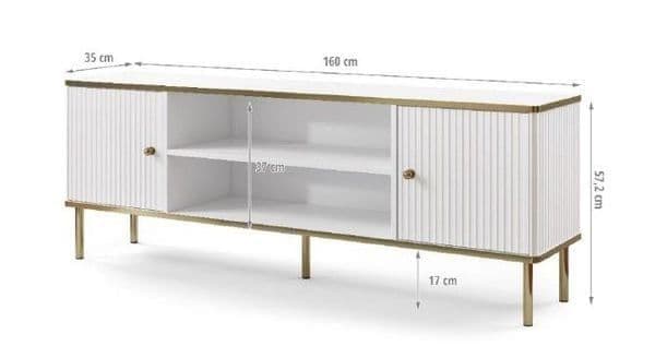 Maison White And Gold TV Unit - 3147