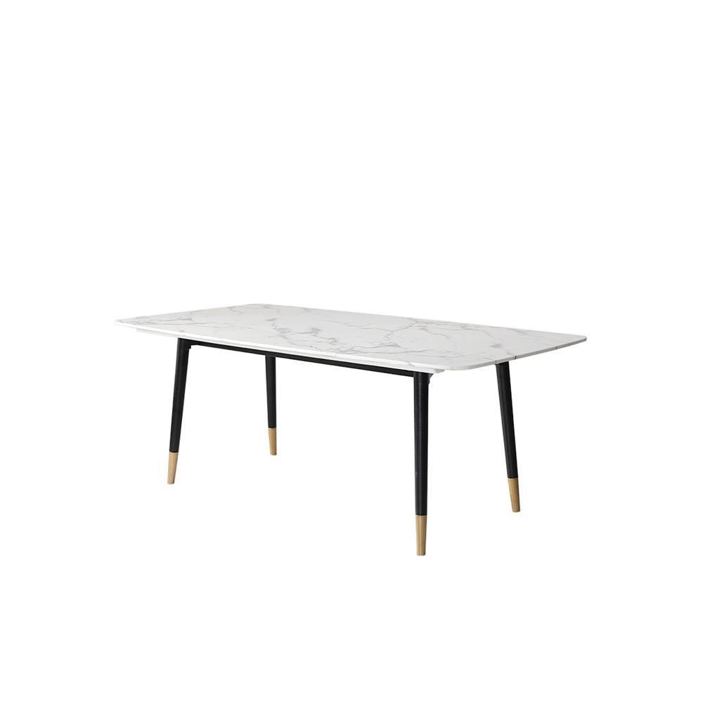 Malvern Dining Table, White with 6 seater dining table and chairs