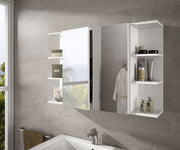Mancini 600mm White And Mirrored 2 Door Wall Mounted Bathroom Cabinet - 3224