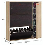 Marcos Oak Effect And Oxido Dark Brown Shoe Cabinet with 4 Doors - 3232