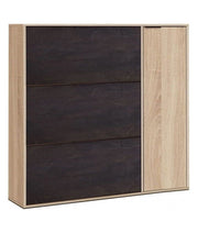Marcos Oak Effect And Oxido Dark Brown Shoe Cabinet with 4 Doors - 3232