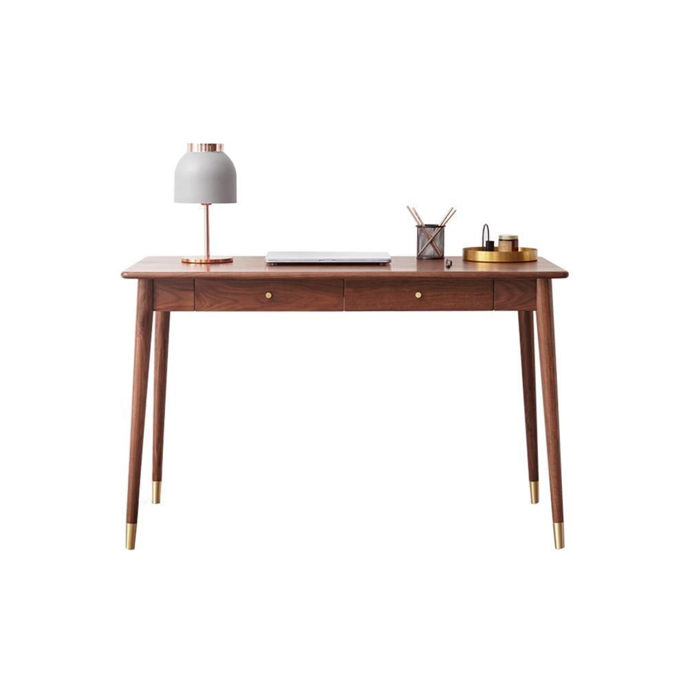 Mare Office Desk, Rosewood, side view of contemporary office desk