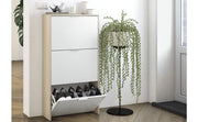 Marvin White And Oak Effect Shoe Cabinet - 3260