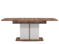 Merlot White Gloss And Warm Oak Extending Dining Table - 11012067