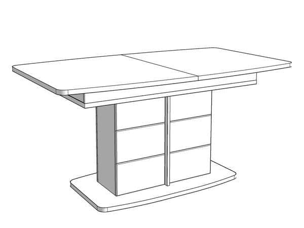 Merlot White Gloss And Warm Oak Extending Dining Table - 11012067