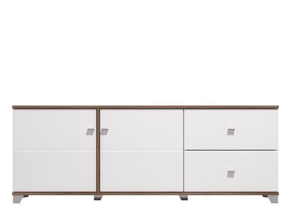 Merlot White Gloss And Warm Oak TV Unit Cabinet - 11012060