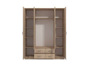 Miami Sonoma Oak Effect 4 Door 2 Drawer Wardrobe - 11008719