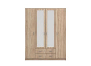 Miami Sonoma Oak Effect 4 Door 2 Drawer Wardrobe - 11008719