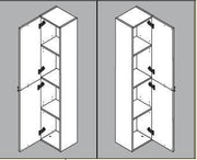 Milano Tall Narrow Bathroom Cupboard White Gloss - 2480