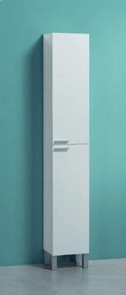Milano Tall Narrow Bathroom Cupboard White Gloss - 2480