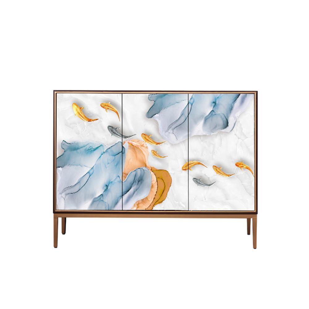 Monika Sideboard, side view of sideboard and wine rack